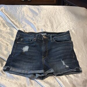 Denizen from Levi's Dark Blue Distressed Jean Shorts